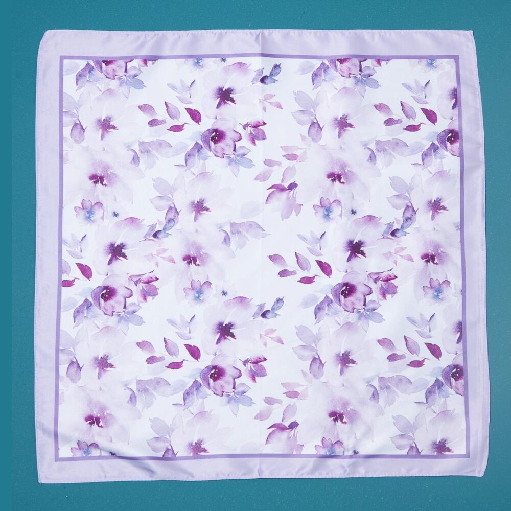 A218-K • Lavender Bloom Silky Bandana Scarf - Picture 3 of 3